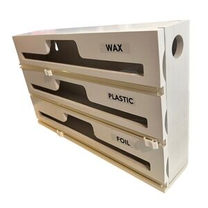 Wall Mount Kitchen Wrap Organizer Rack Foil Plastic Wax Paper Dispenser